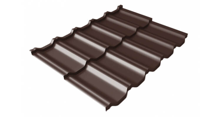 Металлочерепица модульная kvinta uno GL 0.5 Rooftop Бархат RAL 8017 шоколад