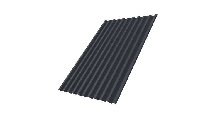 Профнастил С21R GL 0,5 PurLite Мatt RAL 7024 мокрый асфальт