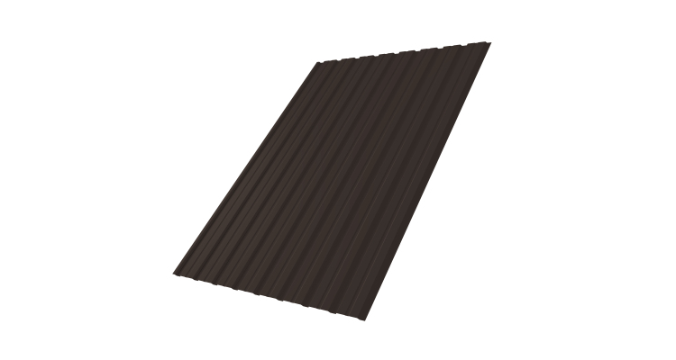 Профнастил С10В 0.45 PE-Double RR 32 темно-коричневый