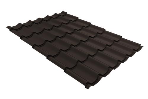 Металлочерепица классик Grand Line 0,45 Drap RR 32 темно-коричневый