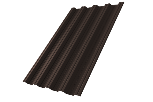 Профнастил НС44 Grand Line 0,5 PurLite Matt RR 32 темно-коричневый