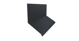 Планка примыкание верхнее к стене фальц Grand Line 150х130х20 0,45 Drap ST RAL 7024 мокрый асфальт (2м)