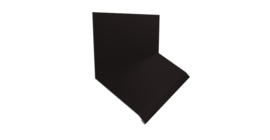 Планка примыкание верхнее к стене фальц Grand Line 150х130х20 0,45 Drap ST RAL 9005 черный (2м)