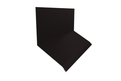 Планка примыкание верхнее к стене фальц Grand Line 150х130х20 0,5 Drap TX RAL 9005 черный (3м)