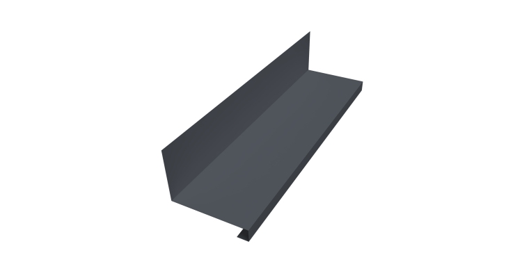 Планка примыкание нижнее к трубе фальц 0,45 Drap TwinColor RAL 7024 мокрый асфальт (3м)