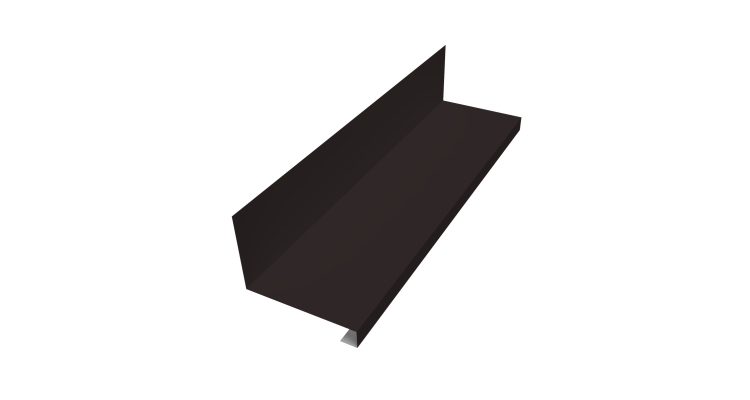 Планка примыкание нижнее к трубе фальц Grand Line 0,5 Satin Matt RAL 9005 черный (3м)