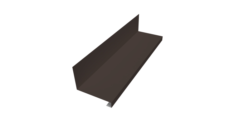 Планка примыкание нижнее к трубе для Кликфальц Pro 0,45 PE с пленкой RR 32 темно-коричневый (2м)