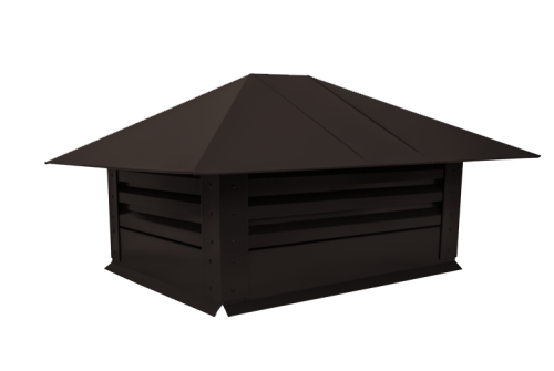 Дымник на трубу с жалюзи 520х390мм 0,45 Drap с пленкой RR 32 темно-коричневый