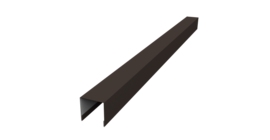 Планка вертикальная лицевая для забора жалюзи Palermo 0,45 PE RR 32 темно-коричневый (2,5м)